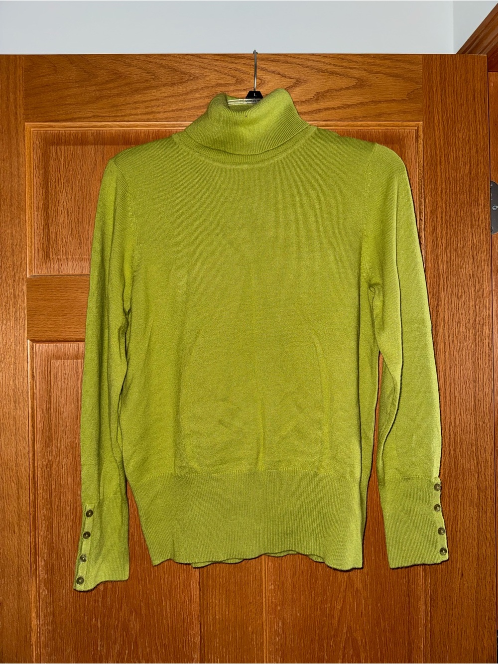 JM Collection Women's Green Turtleneck Sweater